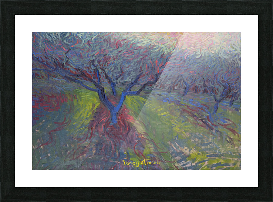 Blue Peach Tree Picture Frame print