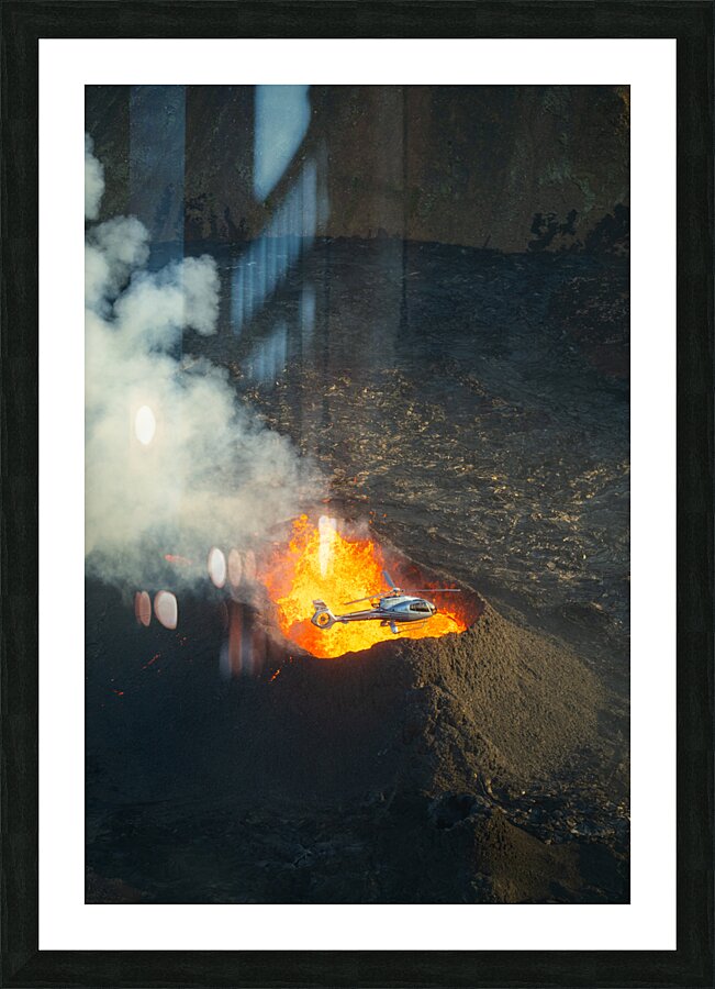 Heli Volcano Picture Frame print