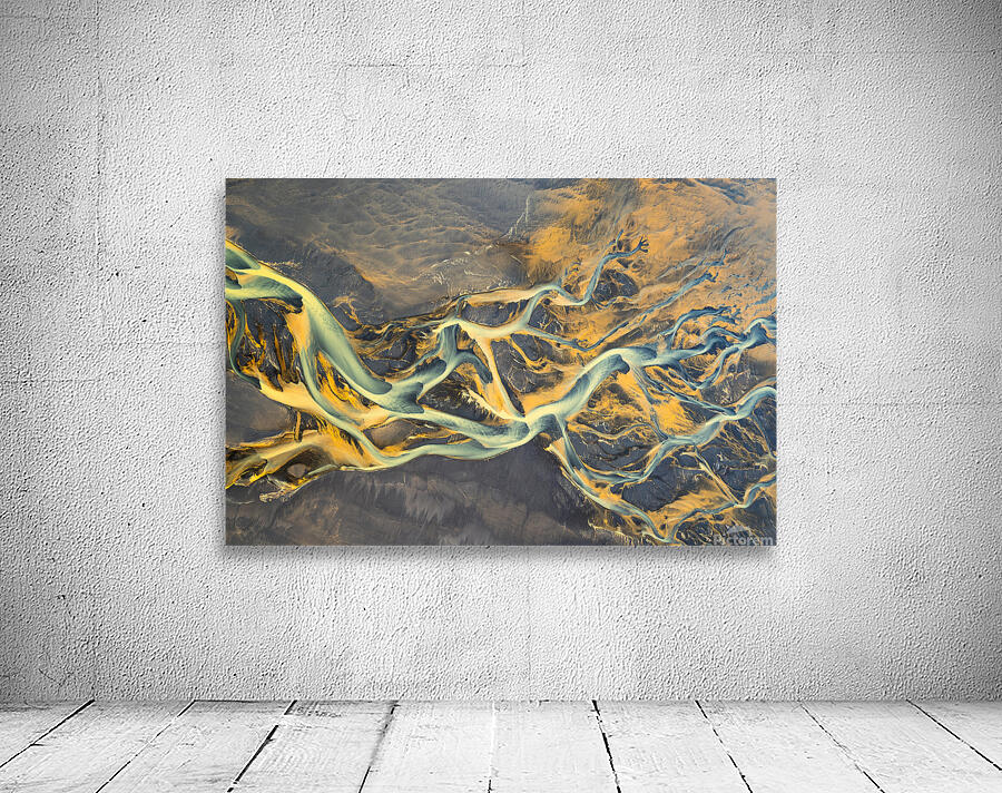 Icelandic Glacier River Yellow Wall Preview