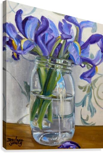 Irises in a Jar Canvas Print
