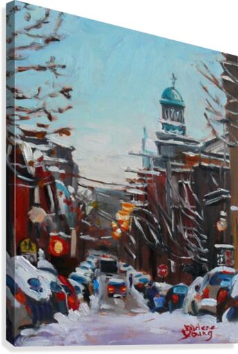 Le Plateau Scene, Winter Canvas Print
