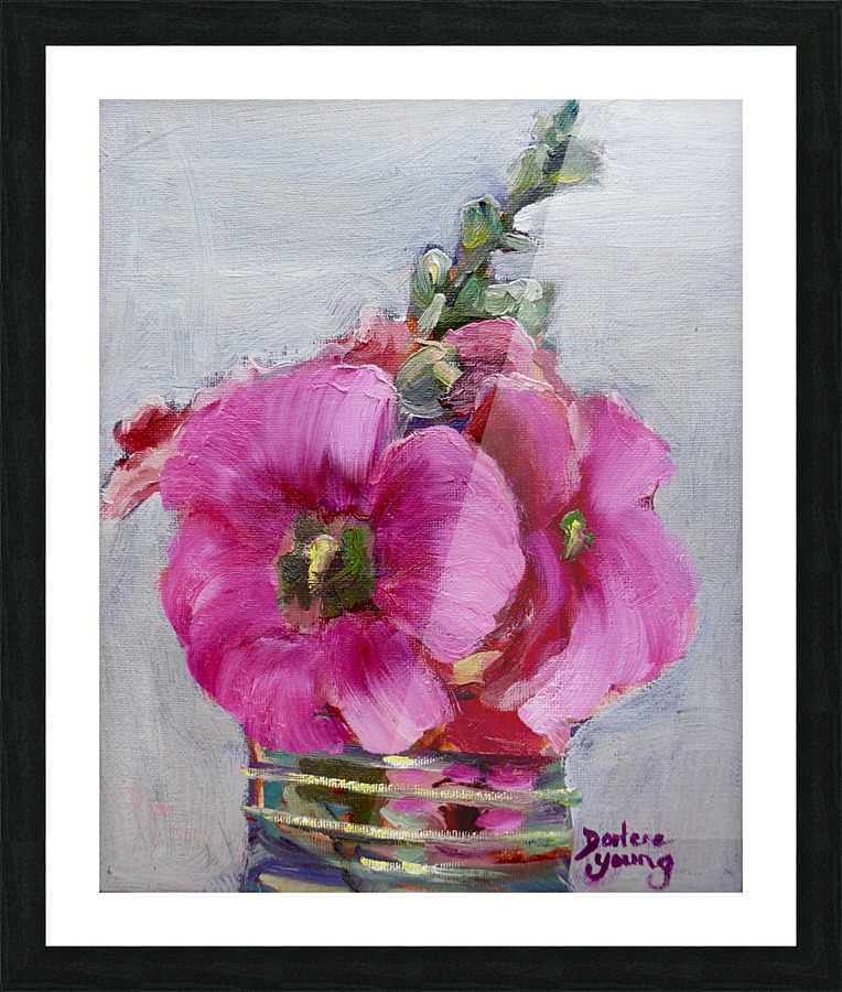 Hollyhocks Picture Frame print