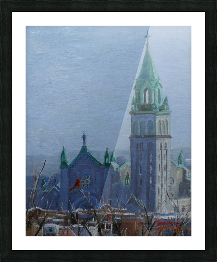 Cardinal and Cathedral Picture Frame print