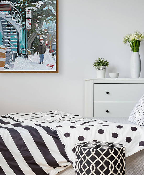 Montreal Winter, Mile End Scene by Darlene Young Canadian Artist