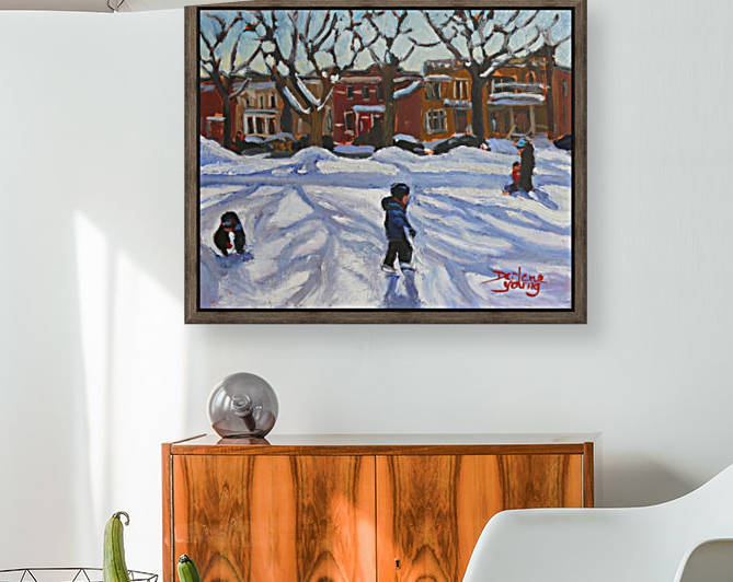 Outremont Parc Skating Rink by Darlene Young Canadian Artist