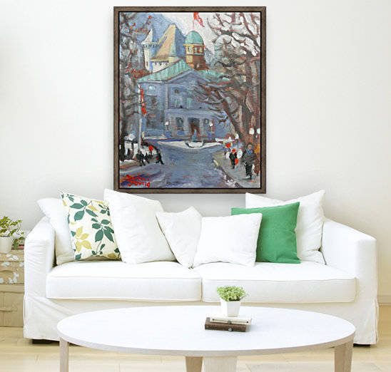 McGill Front Entrance, Montreal Winter Scene by Darlene Young Canadian Artist