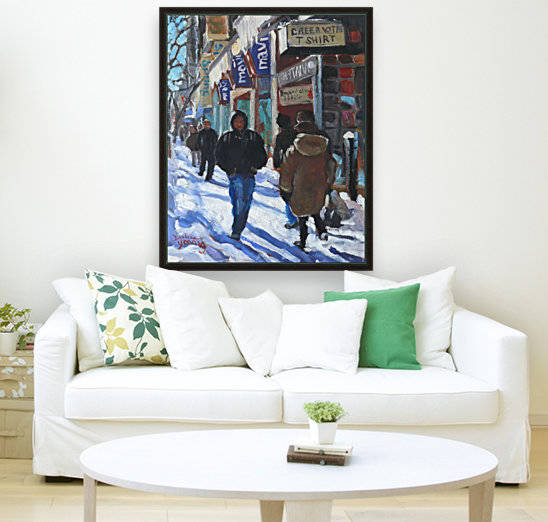 Montreal Winter Scene, Ste-Catherine by Darlene Young Canadian Artist