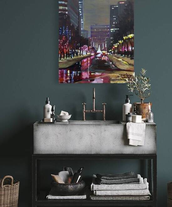 McGill College Avenue Night by Darlene Young Canadian Artist