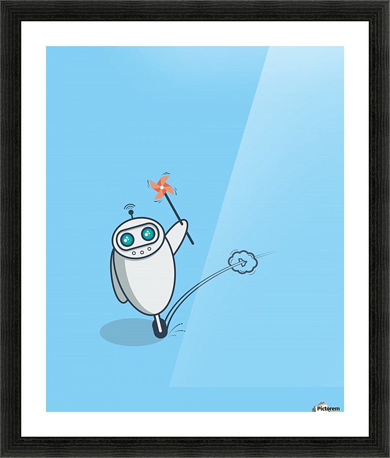 PLayful Robot Picture Frame print