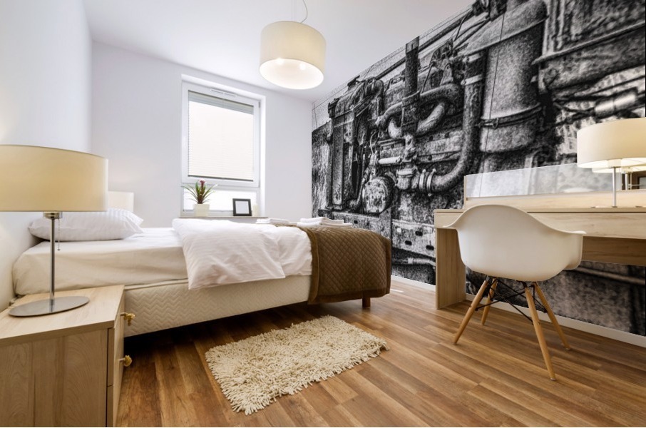 Tractor motor Recovered Mural print