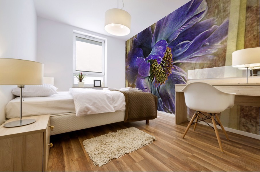 Blue Peony Mural print