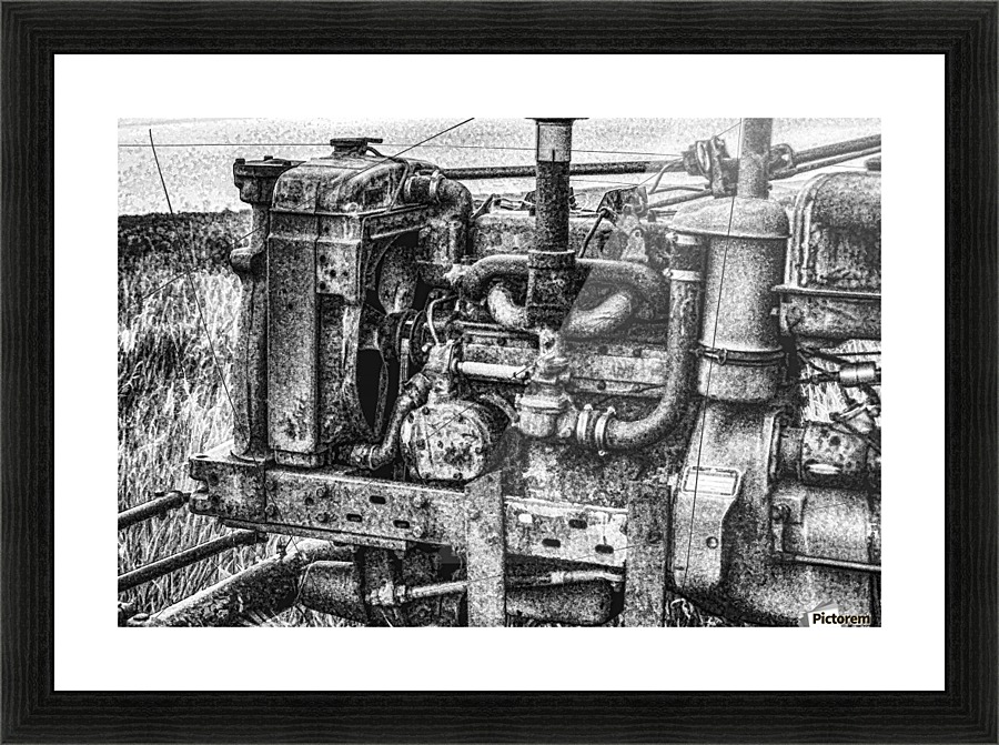 Tractor motor Recovered Picture Frame print
