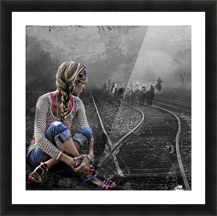 Railway TracksBW Picture Frame print