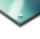 Person under a red umbrella stands alone in heavy rain on a foggy street during a gloomy day Acrylic print