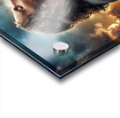 Spiritual reflection at sunset with Jesus Christ in prayer amidst dramatic clouds Acrylic print