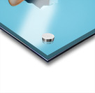 Curious Cat Peeking Through Blue Wall Hole Acrylic print