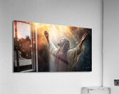 Jesus Christ evoking spirituality and awe under celestial lights Acrylic Print