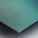 Person under a red umbrella stands alone in heavy rain on a foggy street during a gloomy day Metal print