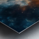 Jesus Christ in prayer with hands clasped in devotion against a dramatic sky backdrop Metal print