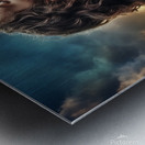 Spiritual reflection at sunset with Jesus Christ in prayer amidst dramatic clouds Metal print