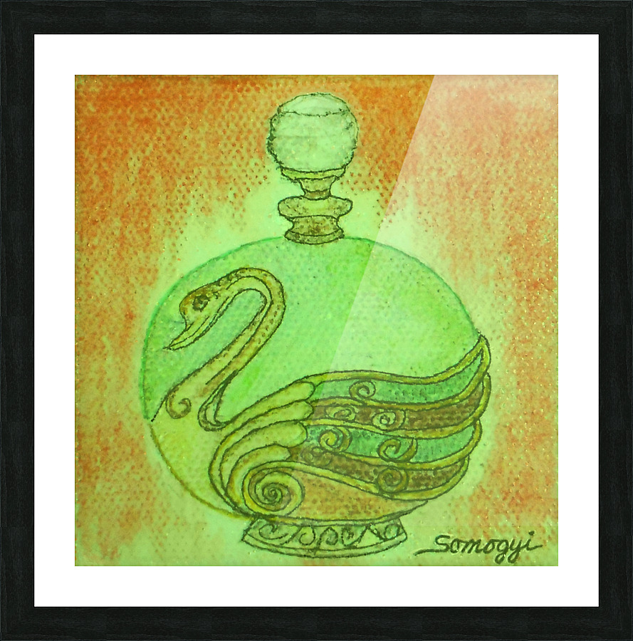 Bottled Green Swan Picture Frame print