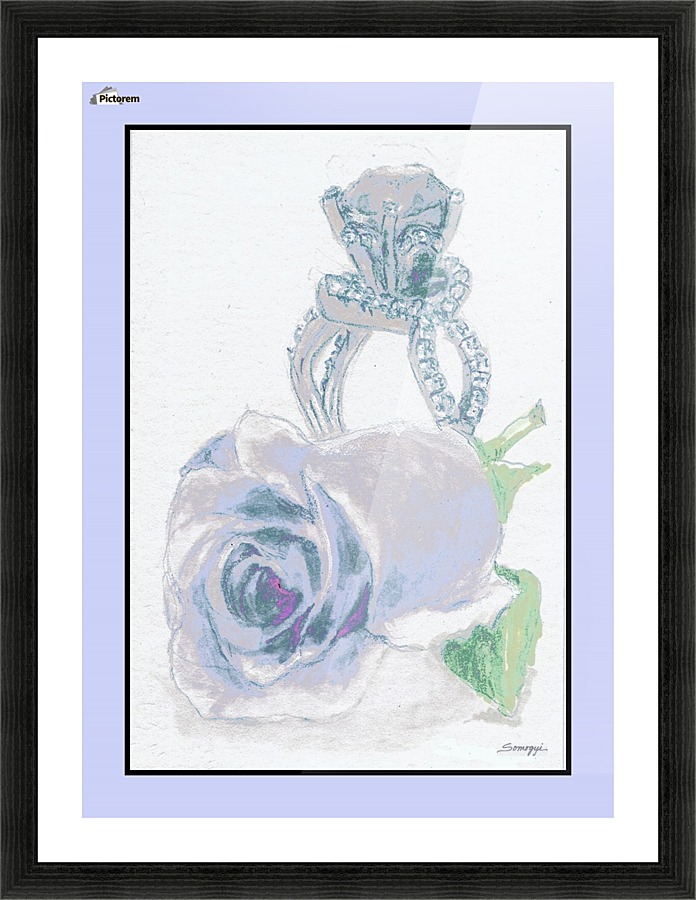 Blue Bud in Frame Picture Frame print