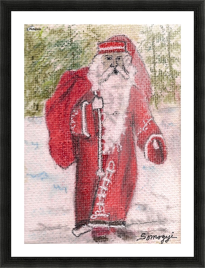 Santa Stroll Picture Frame print