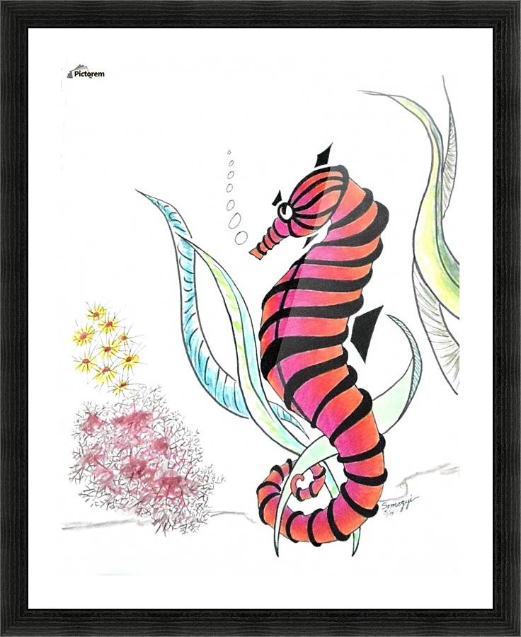 Shy Seahorse Picture Frame print