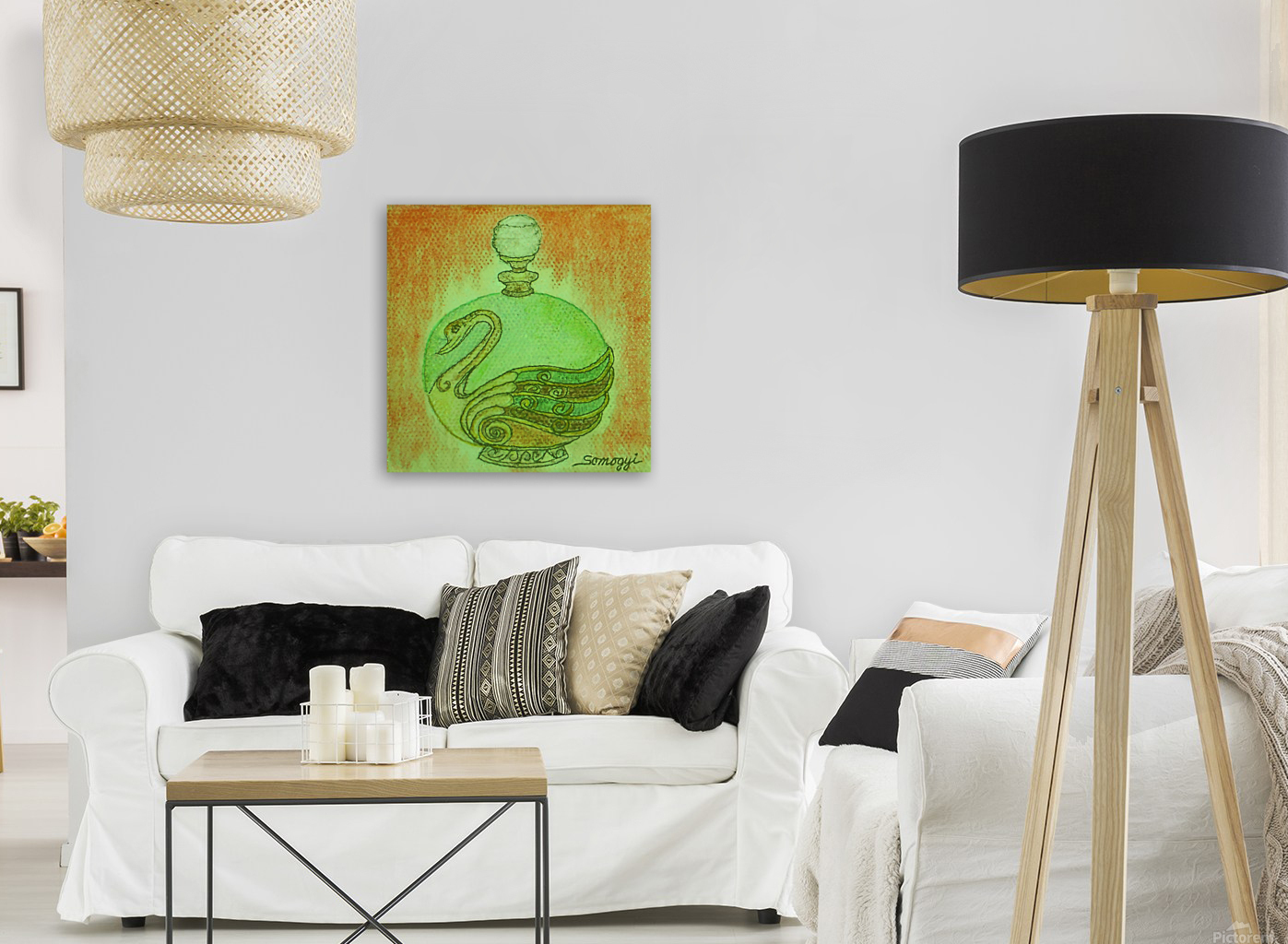 Bottled Green Swan Reproduction