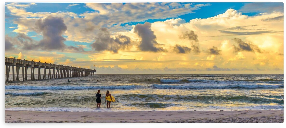 Surfing Pensacola Beach by Michael Perronne