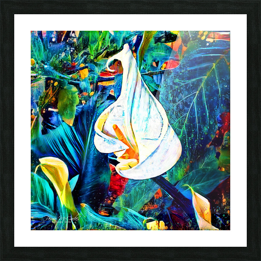 Colourful Calla Lily Picture Frame print