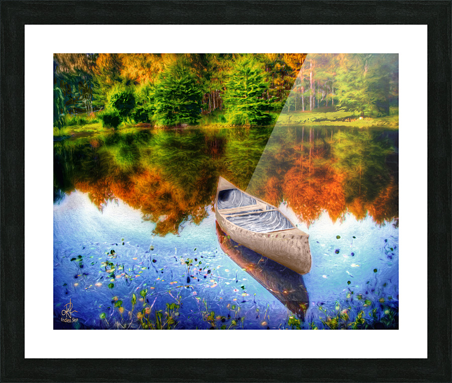 Alone on the lake Picture Frame print