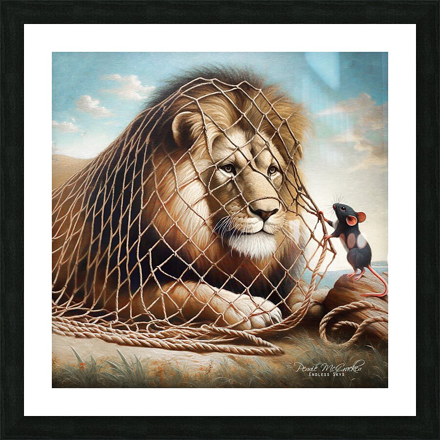 Lion and the mouse Picture Frame print