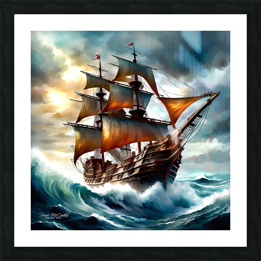 Old Ship Picture Frame print