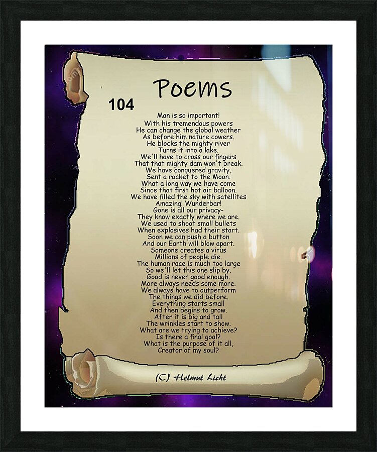 104 The purpose of my soul Picture Frame print