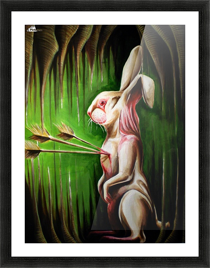 White Rabbit Picture Frame print