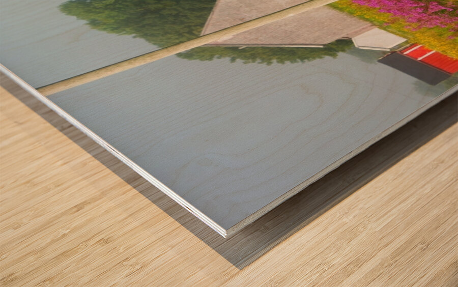 Foggy Day on the Farm Wood print