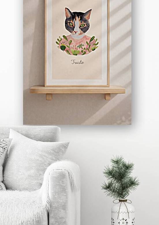 Watercolor Cat Portrait Wall Art by AHMED ZIOUACHE