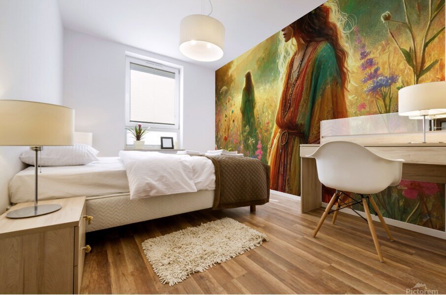 girl in the field 9 Mural print