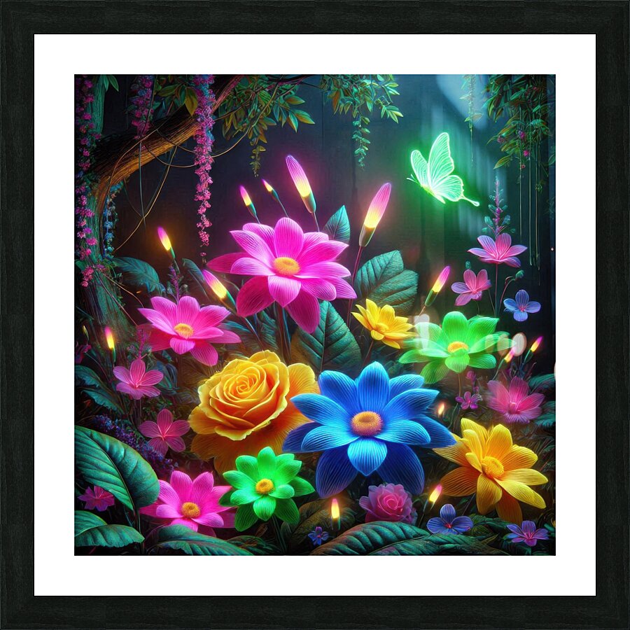 Garden flowers in bright colors 11 Picture Frame print