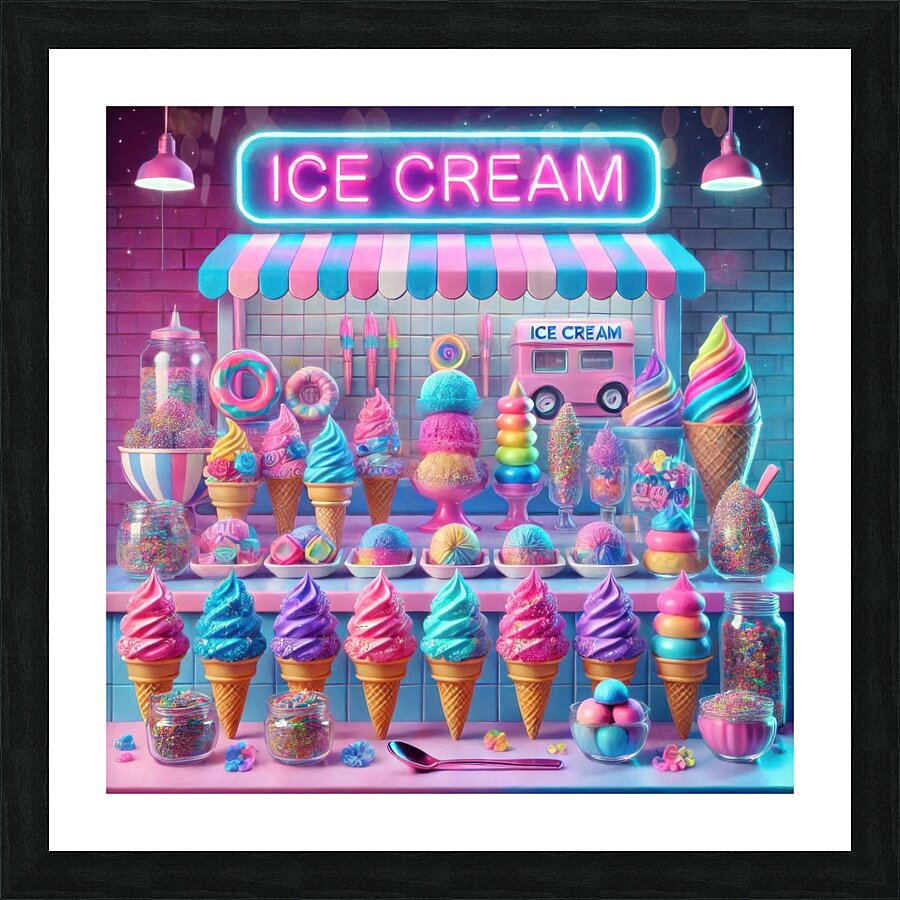 Colorful ice cream 3 Picture Frame print