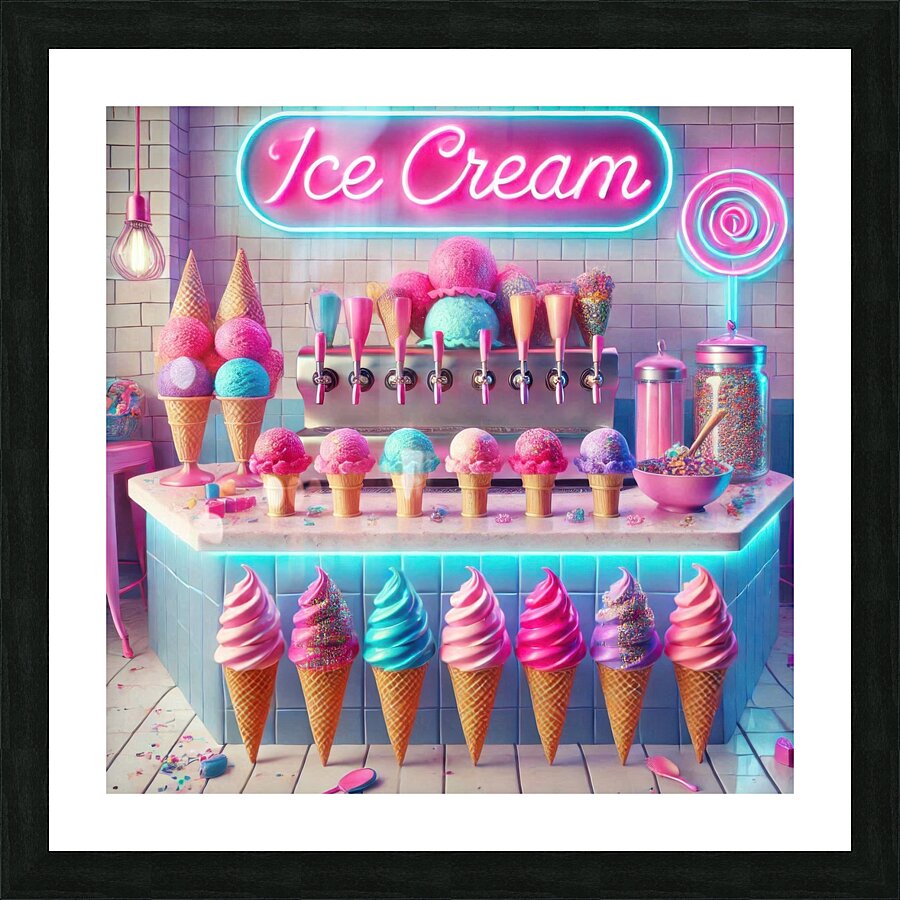 Colorful ice cream 6 Picture Frame print
