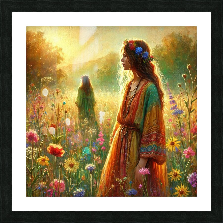 girl in the field 9 Picture Frame print