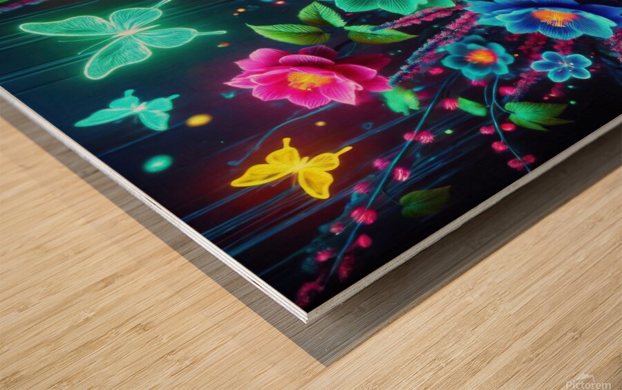 Garden flowers in bright colors 10 Wood print