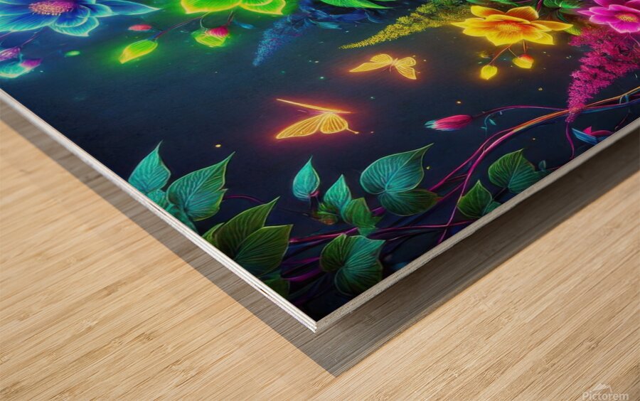 Garden flowers in bright colors 18 Wood print