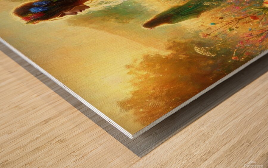 girl in the field 9 Wood print