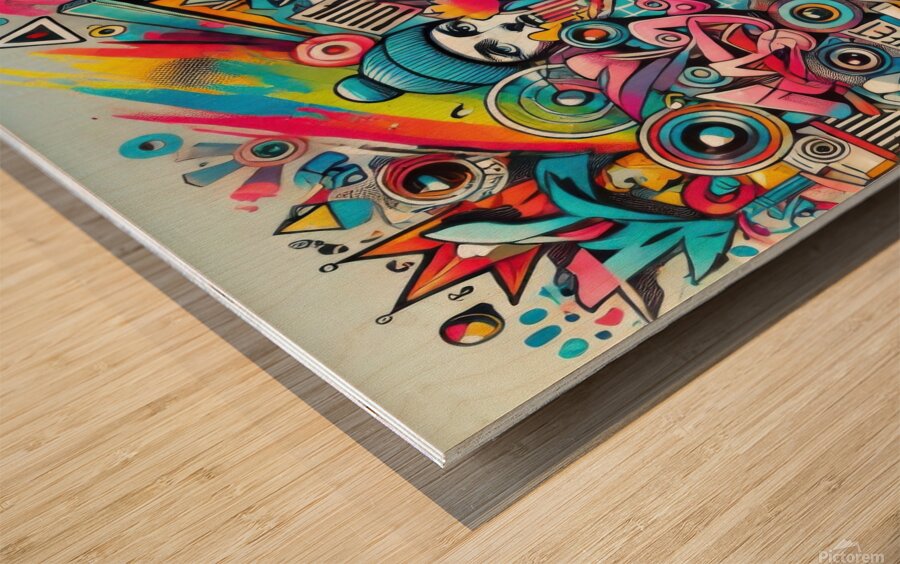 Graffiti drawing 8 Wood print