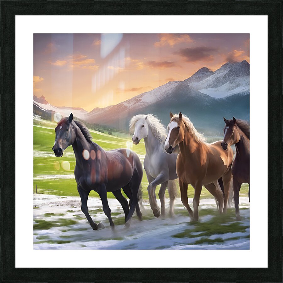 Four Horses  Picture Frame print