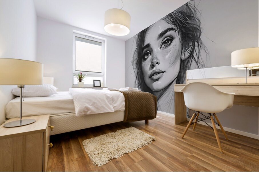 Gaze in Graphite Mural print