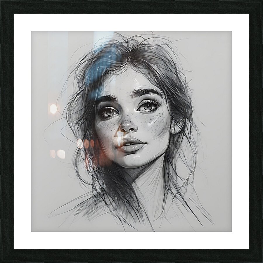 Gaze in Graphite Picture Frame print